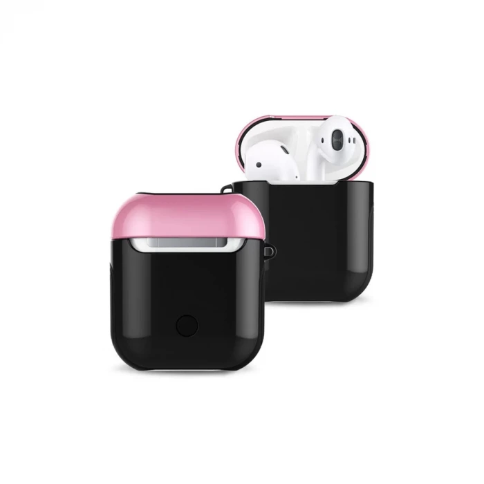 Newface Apple Airpods 2 (2.nesil) 3in1 Kılıf - Siyah-Pembe
