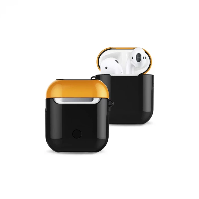 Newface Apple Airpods 2 (2.nesil) 3in1 Kılıf - Siyah-Sarı