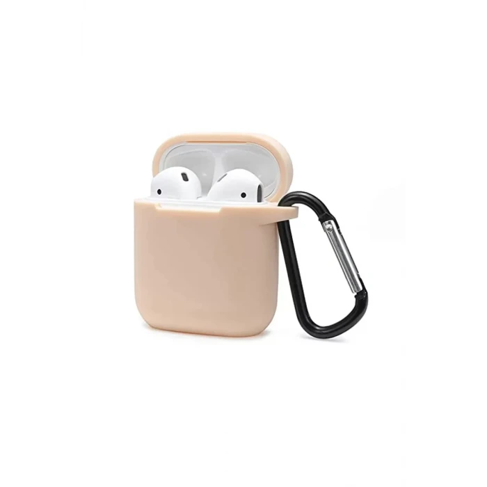 Newface Apple Airpods 2 (2.nesil) Sert Silikon Kılıf - Bej