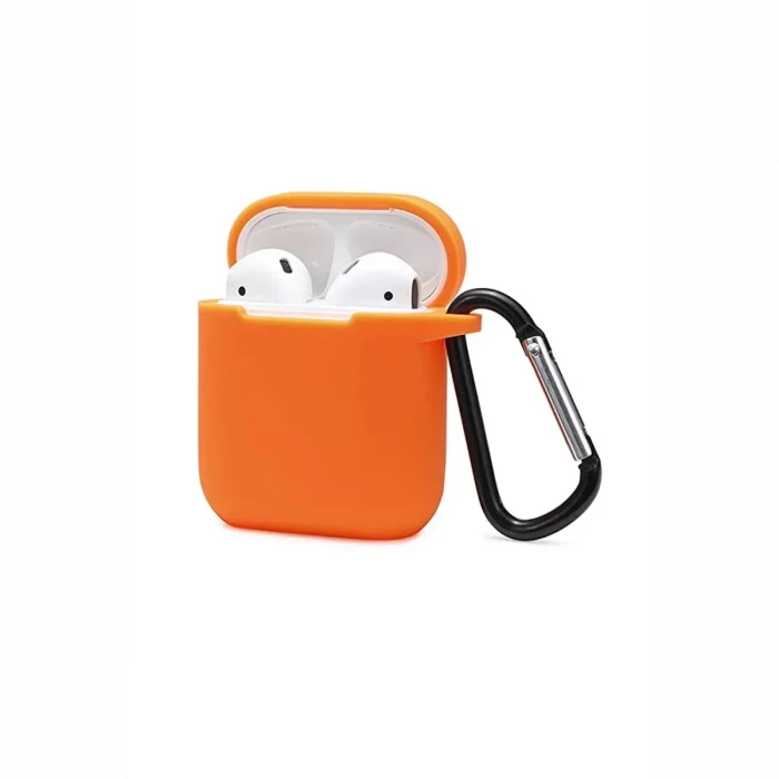 Newface Apple Airpods 2 (2.nesil) Sert Silikon Kılıf - Turuncu