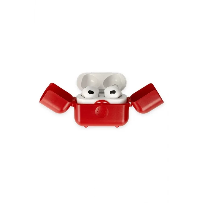 Newface Apple Airpods 3 (3.nesil) Basmalı Kılıf - Kırmızı