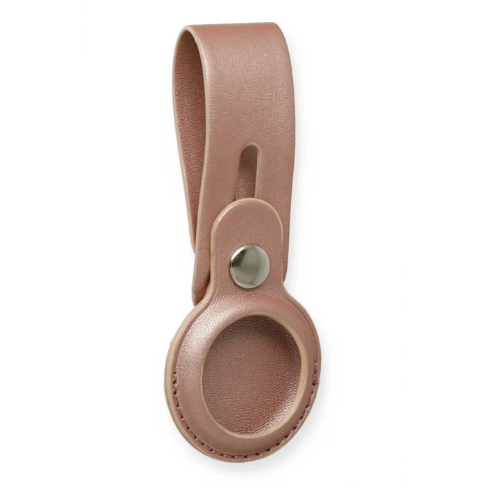 Newface Airtag Askılı Deri Kılıf - Rose Gold
