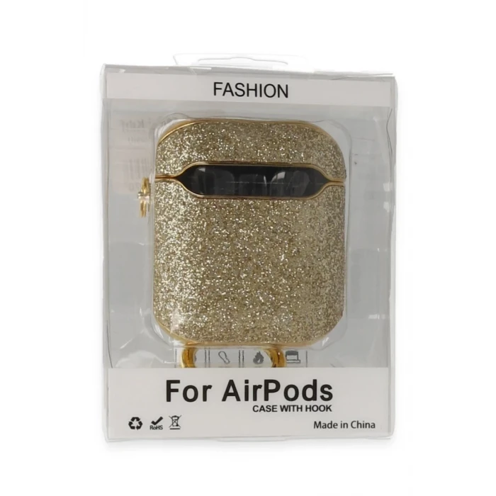 Newface Apple Airpods 2 (2.nesil) Spell Simli Kılıf - Gold