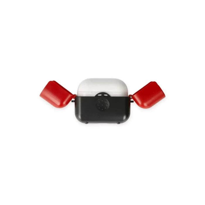 Newface Apple Airpods 3 (3.nesil) Basmalı Kılıf - Siyah-Kırmızı
