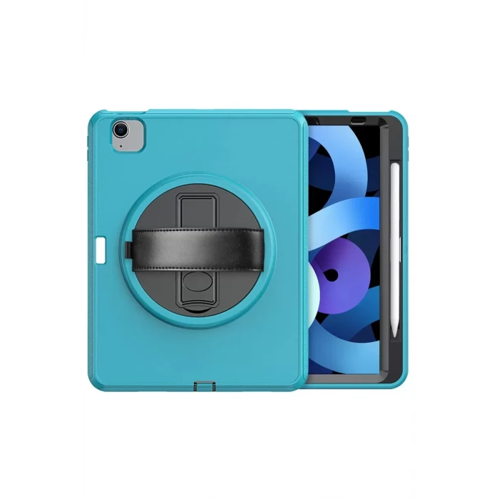 Newface Apple iPad 2022 10.9 (10.nesil) Kılıf Hand Strap Tablet Kılıfı - Turkuaz