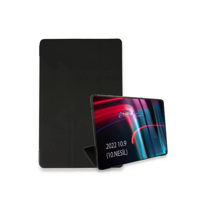 Newface Apple iPad 2022 10.9 (10.nesil) Kılıf Tablet Smart Kılıf - Siyah