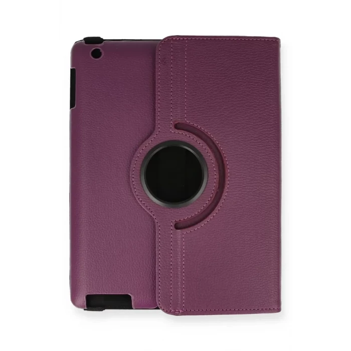 Newface Apple iPad 4 9.7 Kılıf 360 Tablet Deri Kılıf - Mürdüm