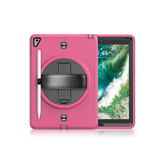Newface Apple iPad 5 Air 9.7 Kılıf Strap-C Otterbox Tablet Kapak - Pembe