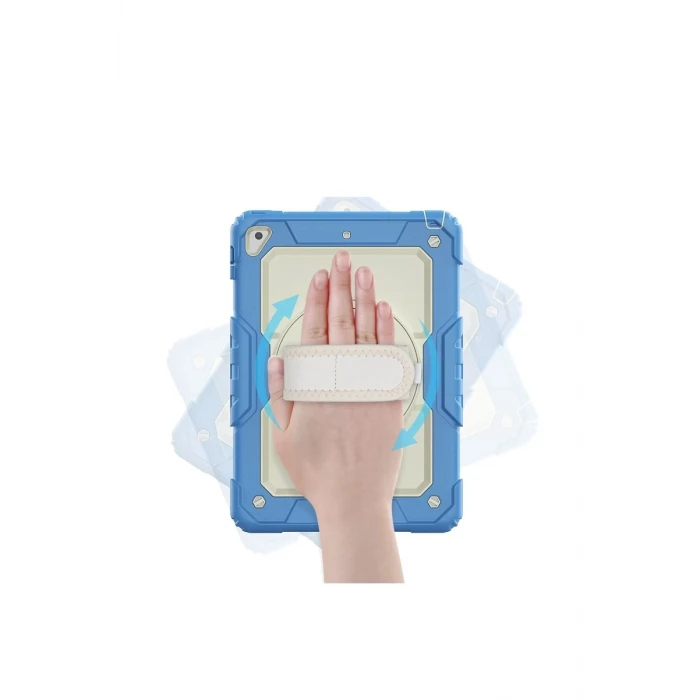 Newface Apple iPad 5 Air 9.7 Kılıf Strap New Tablet Kapak - Mavi