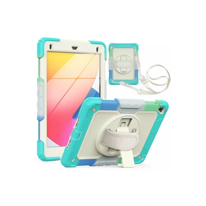 Newface Apple iPad 5 Air 9.7 Kılıf Tablet Rainbow Kapak - Turkuaz