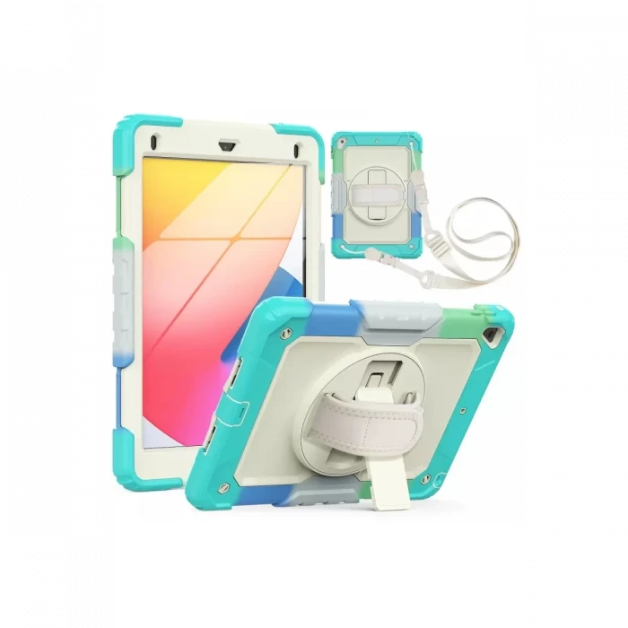 Newface Apple iPad 5 Air 9.7 Kılıf Tablet Rainbow Kapak - Turkuaz
