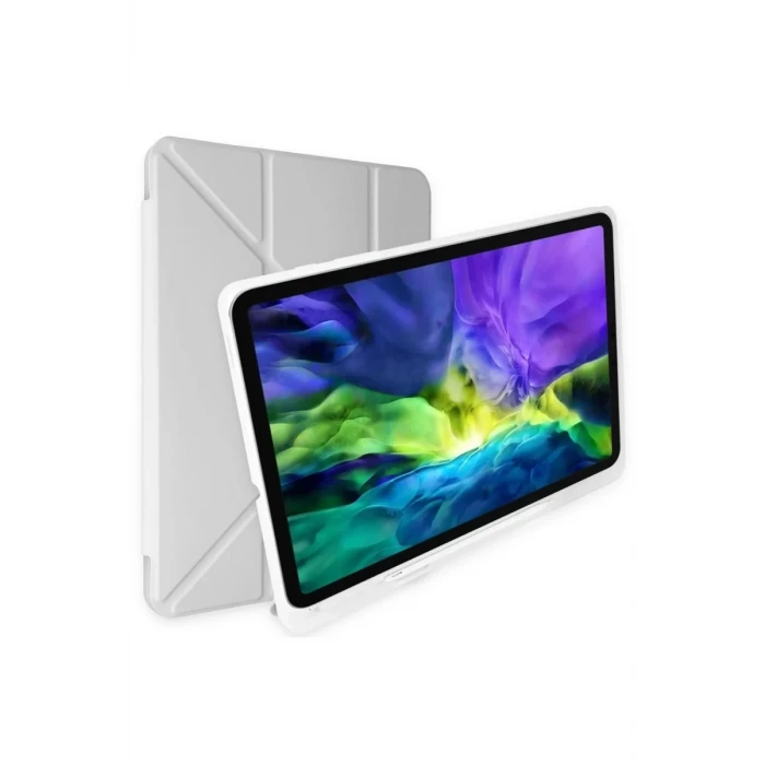 Newface Apple iPad 9.7 (2018) Kılıf Kalemlikli Mars Tablet Kılıfı - Gri