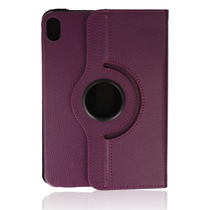 Newface Apple iPad Mini 6 Kılıf 360 Tablet Deri Kılıf - Mürdüm