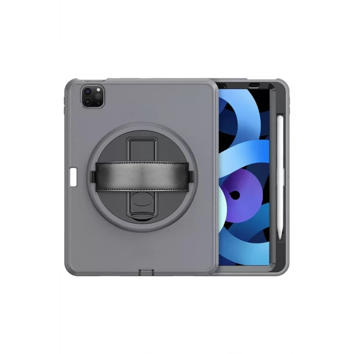 Newface Apple iPad Pro 11 (2018) Kılıf Hand Strap Tablet Kılıfı - Gri