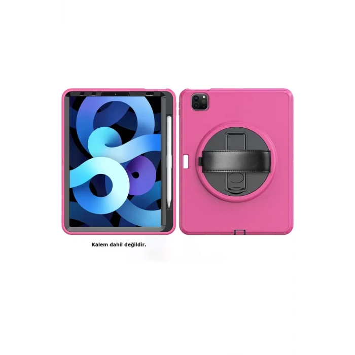 Newface Apple iPad Pro 11 (2018) Kılıf Hand Strap Tablet Kılıfı - Pembe