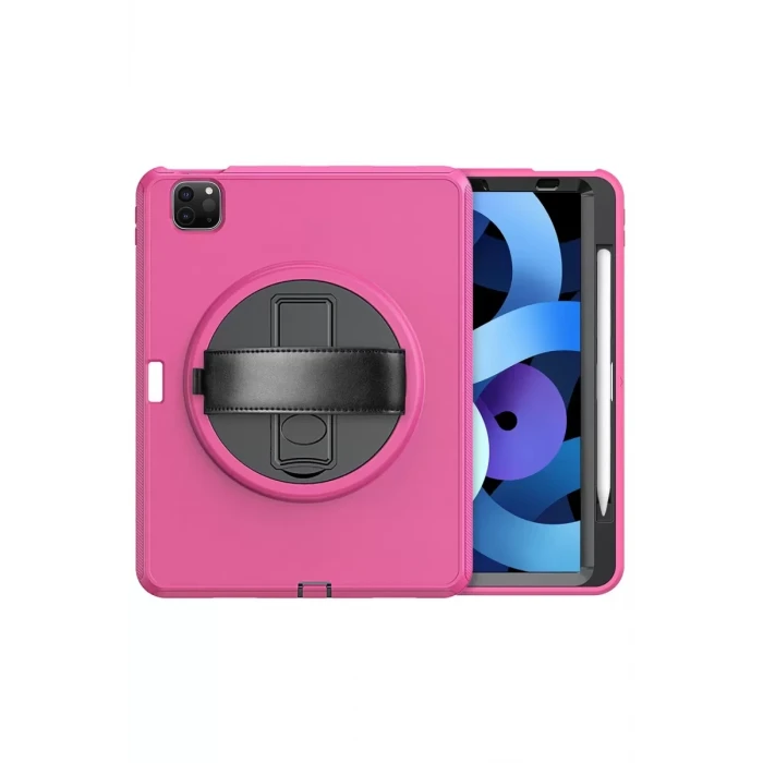 Newface Apple iPad Pro 11 (2018) Kılıf Hand Strap Tablet Kılıfı - Pembe