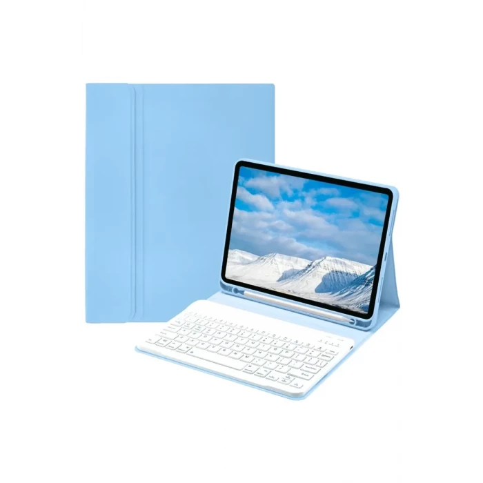 Newface Apple iPad Pro 11 (2022) Kılıf KC01 Smart Klavyeli Tablet Kılıfı - Açık Mavi