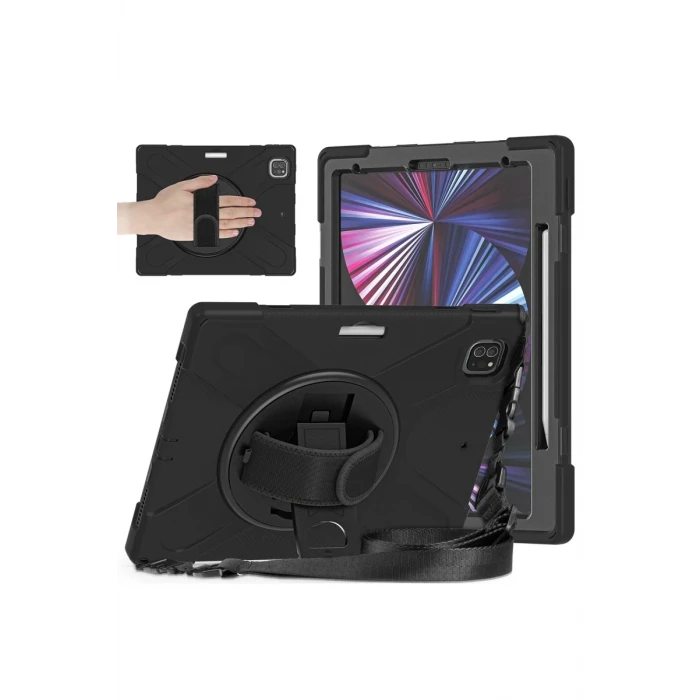 Newface Apple iPad Pro 12.9 (2020) Kılıf Amazing Tablet Kapak - Siyah