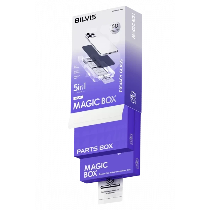 Newface Apple iPhone 11 Bilvis 5in1 5D Magic Hayalet Cam Ekran Koruyucu - Siyah