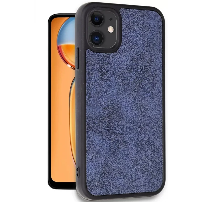 Newface Apple iPhone 11 Kılıf Aras Deri Kapak - Lacivert