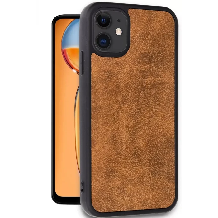Newface Apple iPhone 11 Kılıf Aras Deri Kapak - Taba