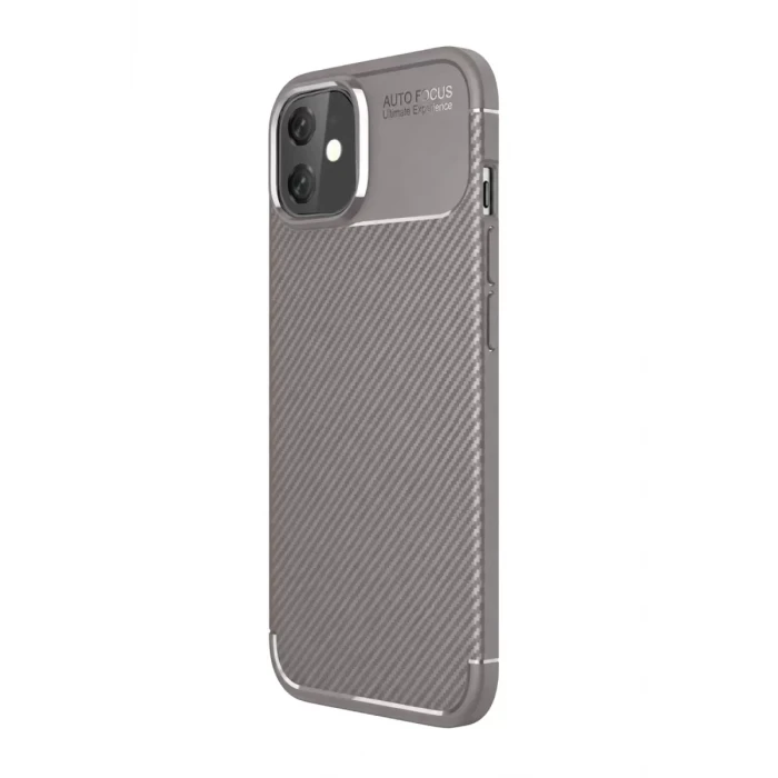 Newface Apple iPhone 11 Kılıf Auto Focus Karbon Kapak - Gri