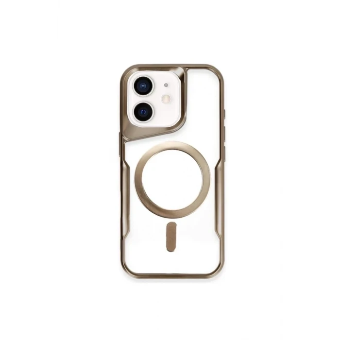 Newface Apple iPhone 11 Kılıf Boyi Magsafe Silikon Kapak - Çöl Titanyum