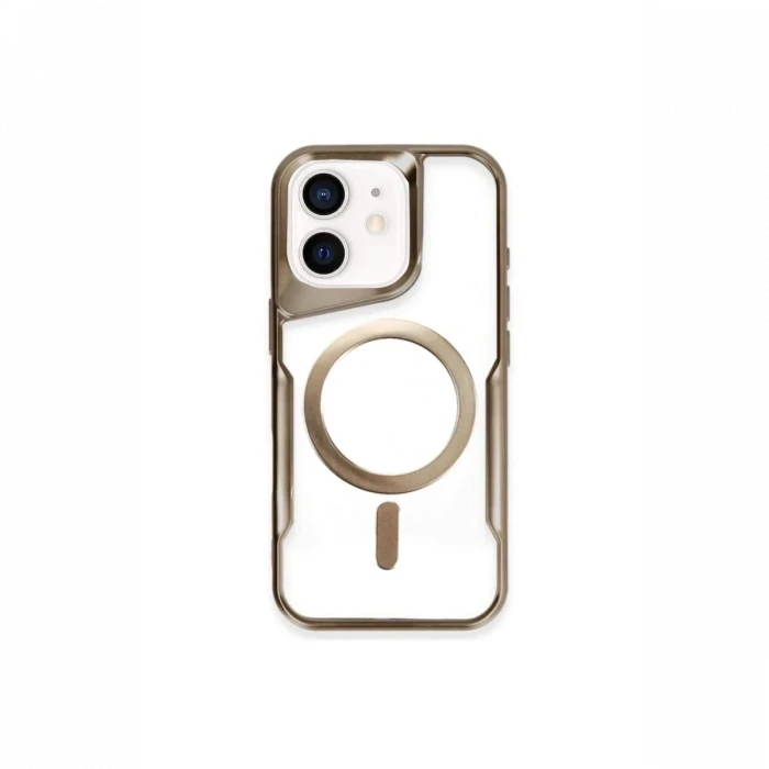 Newface Apple iPhone 11 Kılıf Boyi Magsafe Silikon Kapak - Çöl Titanyum