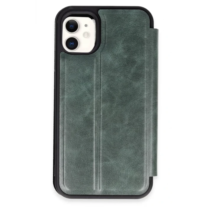 Newface Apple iPhone 11 Kılıf Flip Cover - Koyu Yeşil