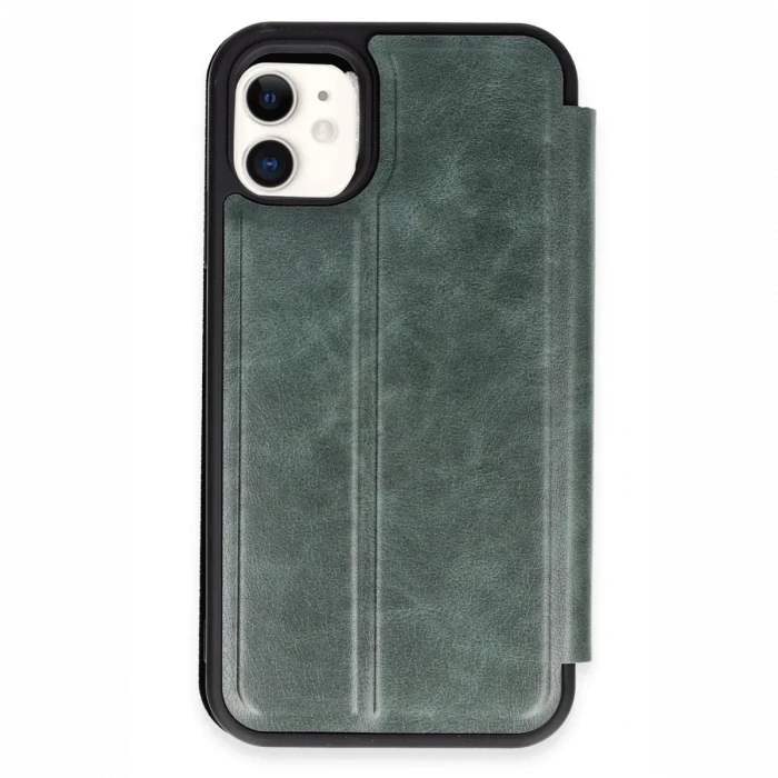 Newface Apple iPhone 11 Kılıf Flip Cover - Koyu Yeşil