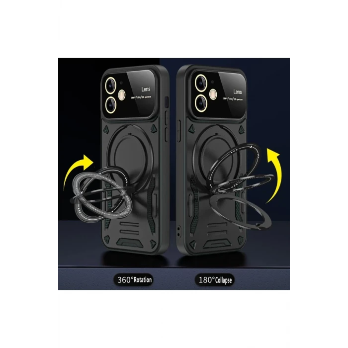 Newface Apple iPhone 11 Kılıf Joy Lens Standlı Kapak - Mor