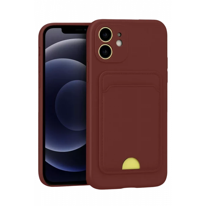 Newface Apple iPhone 11 Kılıf Kelvin Kartvizitli Silikon - Bordo