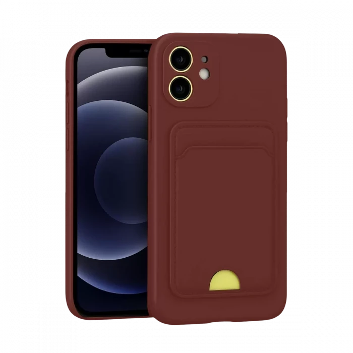 Newface Apple iPhone 11 Kılıf Kelvin Kartvizitli Silikon - Bordo