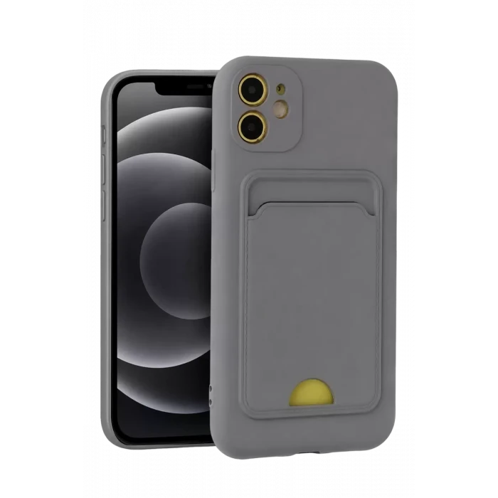 Newface Apple iPhone 11 Kılıf Kelvin Kartvizitli Silikon - Gri