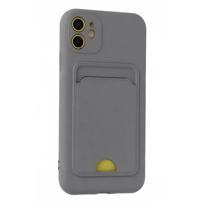 Newface Apple iPhone 11 Kılıf Kelvin Kartvizitli Silikon - Gri