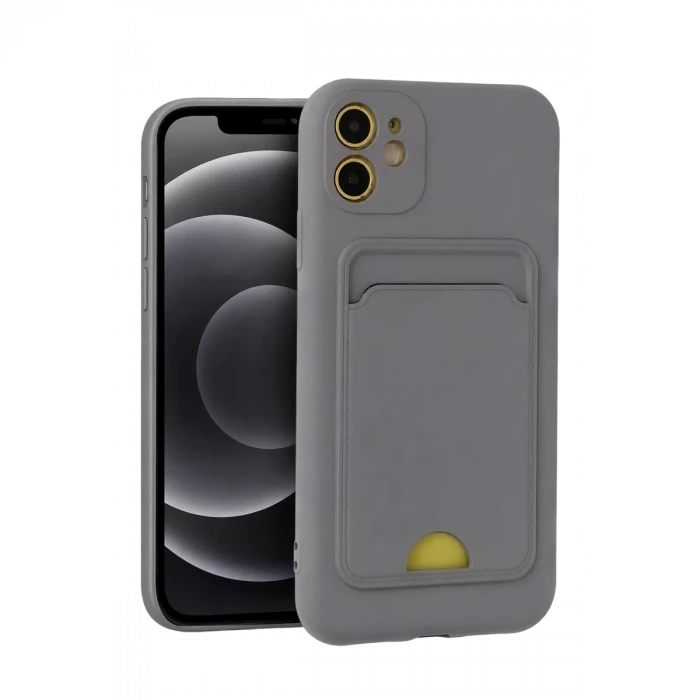 Newface Apple iPhone 11 Kılıf Kelvin Kartvizitli Silikon - Gri