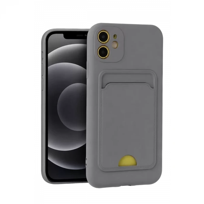 Newface Apple iPhone 11 Kılıf Kelvin Kartvizitli Silikon - Gri