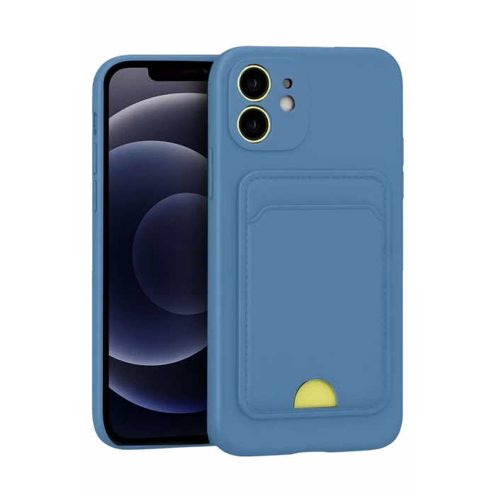 Newface Apple iPhone 11 Kılıf Kelvin Kartvizitli Silikon - Mavi