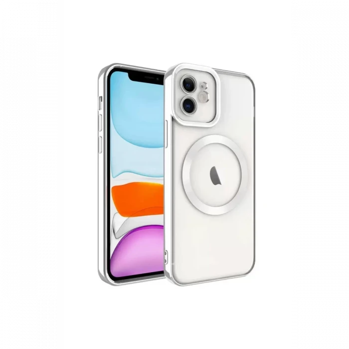 Newface Apple iPhone 11 Kılıf Kross Magneticsafe Kapak - Gümüş