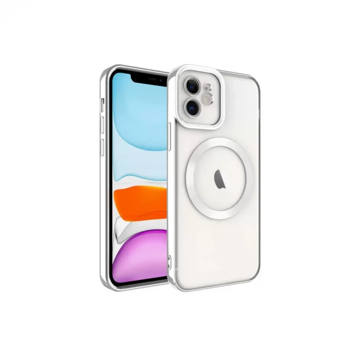 Newface Apple iPhone 11 Kılıf Kross Magneticsafe Kapak - Gümüş
