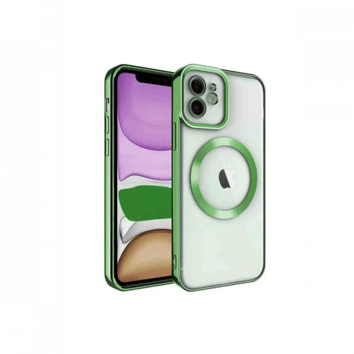Newface Apple iPhone 11 Kılıf Kross Magneticsafe Kapak - Koyu Yeşil