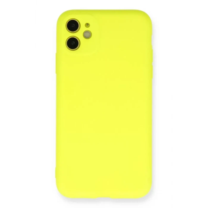 Newface Apple iPhone 11 Kılıf Nano içi Kadife Silikon - Sarı
