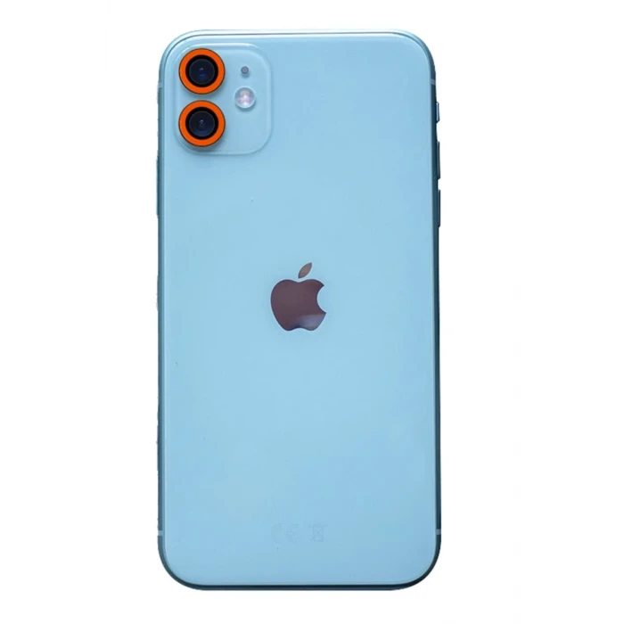 Newface Apple iPhone 11 Neon Fosforlu Kamera Lens - Turuncu