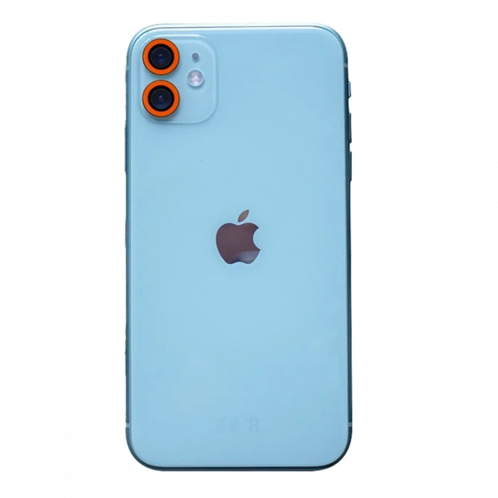 Newface Apple iPhone 11 Neon Fosforlu Kamera Lens - Turuncu
