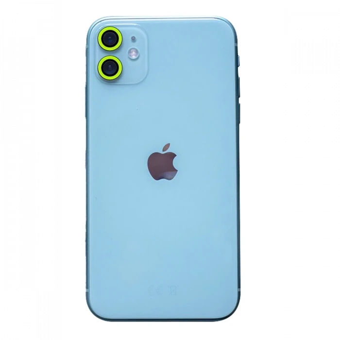 Newface Apple iPhone 11 Neon Fosforlu Kamera Lens - Yeşil