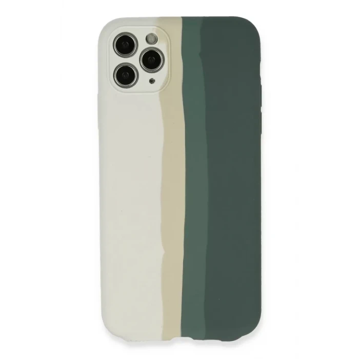 Newface Apple iPhone 11 Pro Kılıf Ebruli Lansman Silikon - Beyaz-Gri