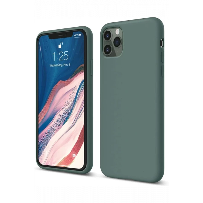 Newface Apple iPhone 11 Pro Kılıf First Silikon - Koyu Yeşil