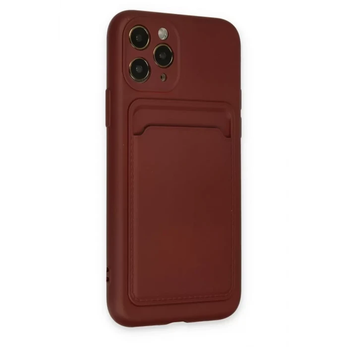 Newface Apple iPhone 11 Pro Kılıf Kelvin Kartvizitli Silikon - Bordo