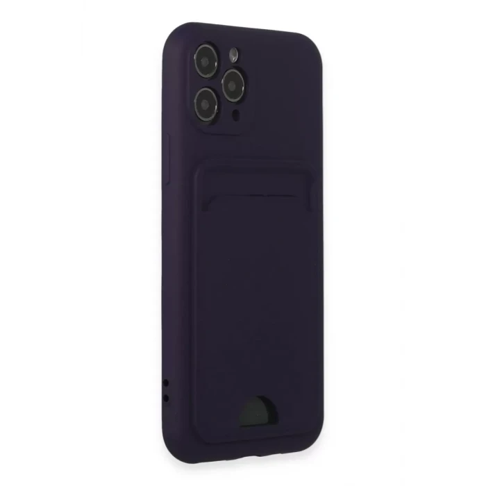 Newface Apple iPhone 11 Pro Kılıf Kelvin Kartvizitli Silikon - Derin Mor