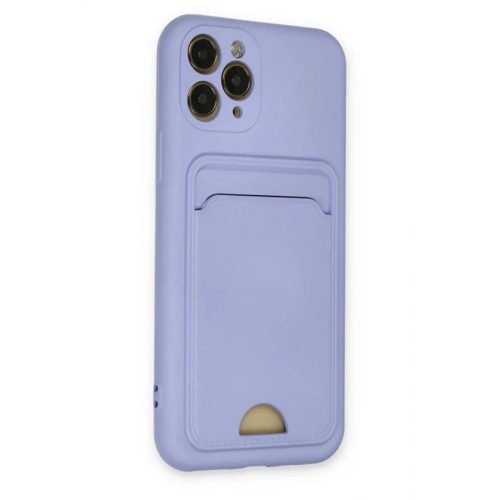 Newface Apple iPhone 11 Pro Kılıf Kelvin Kartvizitli Silikon - Lila